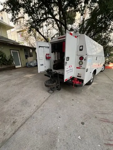 Magnet Plumbing service vehicle on-site for Water Heater Repair in Distant Island